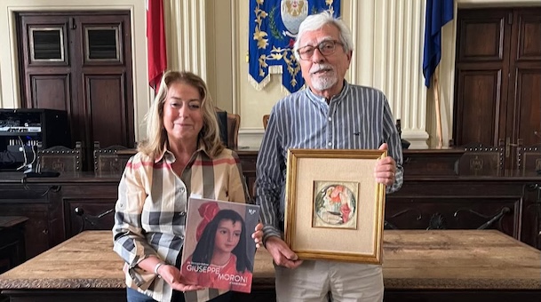 La famiglia dona al Comune un quadro di Giuseppe Moroni: il pittore affrescò varie sale del Tettuccio